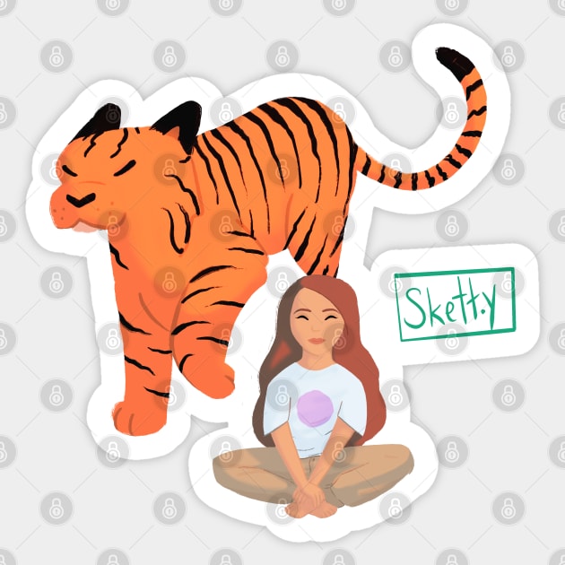 Tiger Girl Sticker by jastinamor